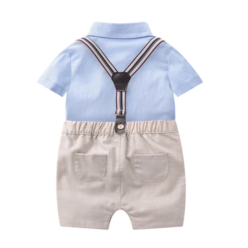 Newborn Gentleman Boys Suit Birthday Party Wedding Costume Outfit Baby Formal Short Pants