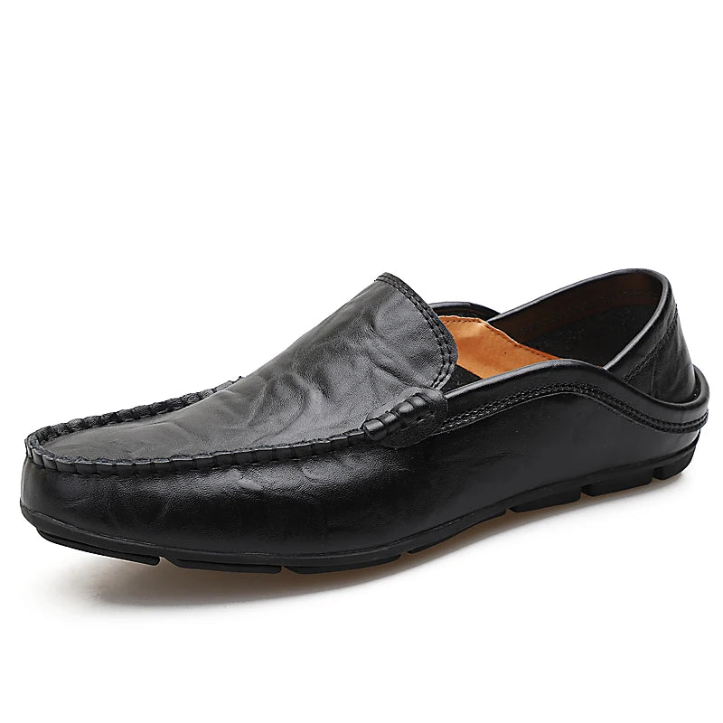 Autumn Winter Warm Fur Leather Flats Loafers Winter Mens Moccasins Casual shoes