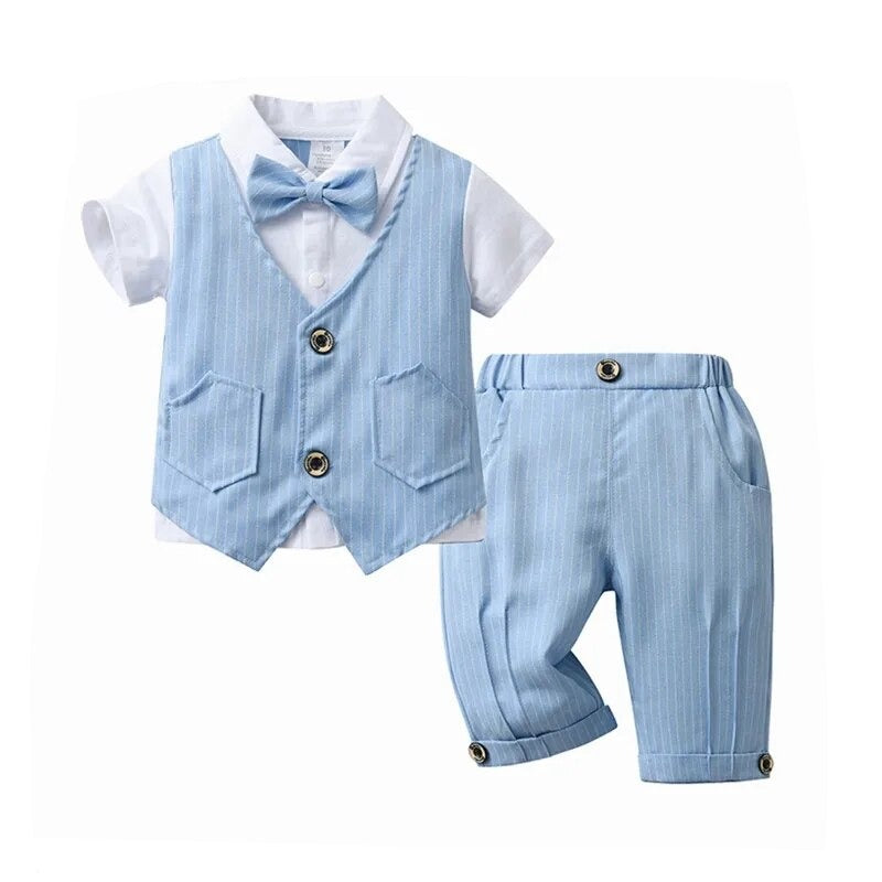 Kids Boy Summer Spring Clothing Set Formal Gentlemen Wedding Birthday Elegant Show Child Infant Handsome Warehouse Costume