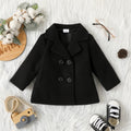 Baby Boy/Girl Solid Lapel Double Breasted Long-sleeve Wool Blend Coat