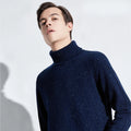 Cashmere Sweater Men Round Neck Thickened Half High Neck Knitted Shirt Sweater Men's