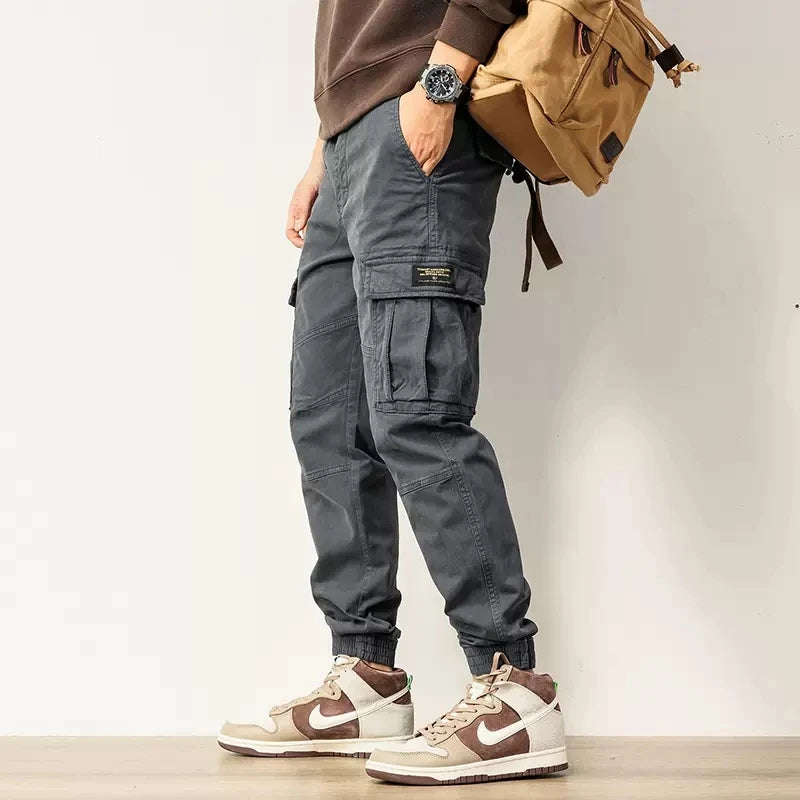 Designer Men Jeans Big Pocket Casual Cargo Pants Men Army Green Black Wide Leg Trousers