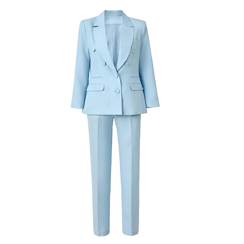 Luxury Design Fine Details Texture Twill Fabric Formal Workwear Blazer Pants Suit