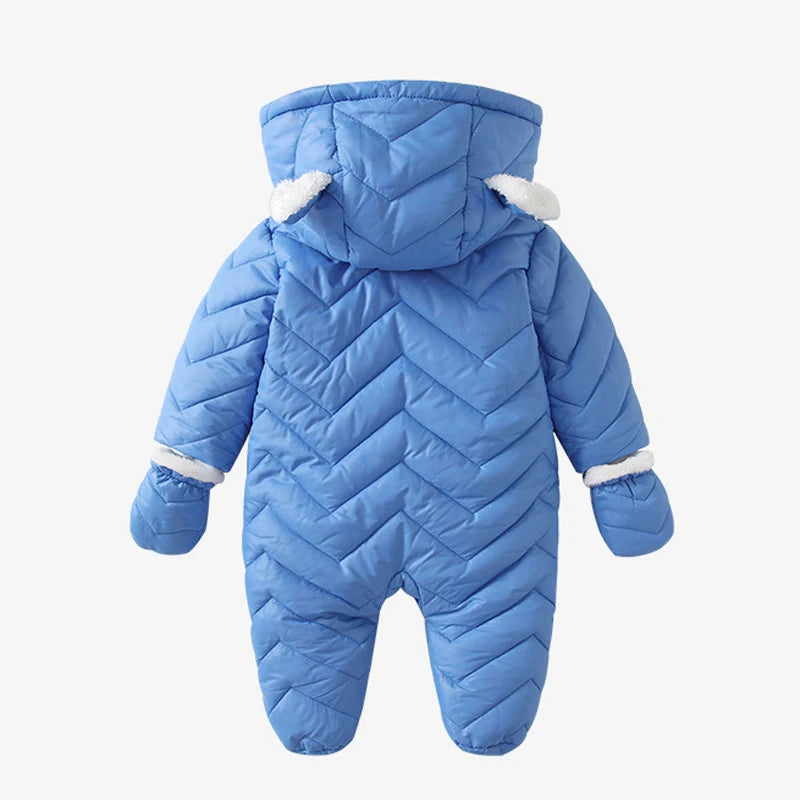 Winter Infant Boys Girls Overalls Soft Fleece Outerwear Rompers Infant Coat Hooded Kids Boys Jumpsuits