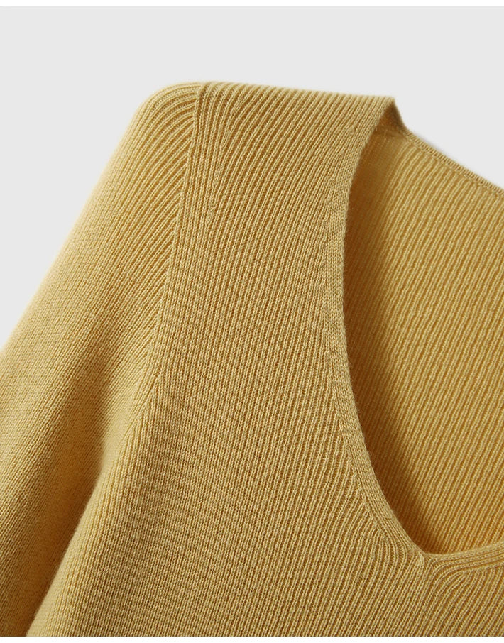 Wool Cashmere Soft Knitwear Woman Slim Elegant Office Lady Sweaters Autumn Winter Seamless Tops