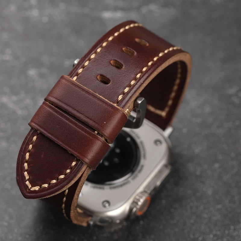 Handmade Leather Watchband Thickened Strap Leather Men