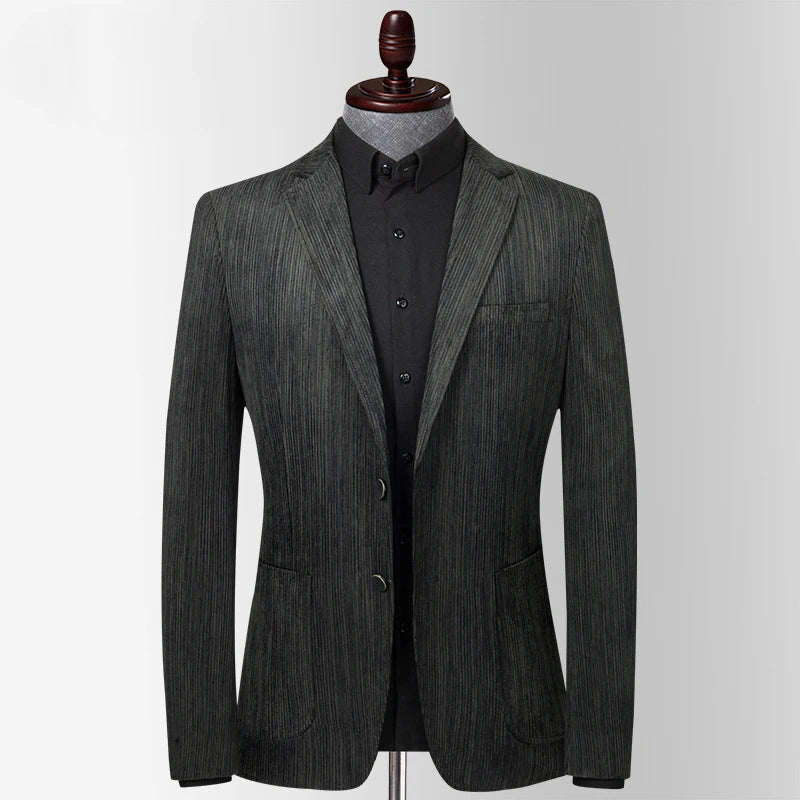 Men Casual Blazer Suit Corduroy Slim Fit Youth Leisure Suit Jacket