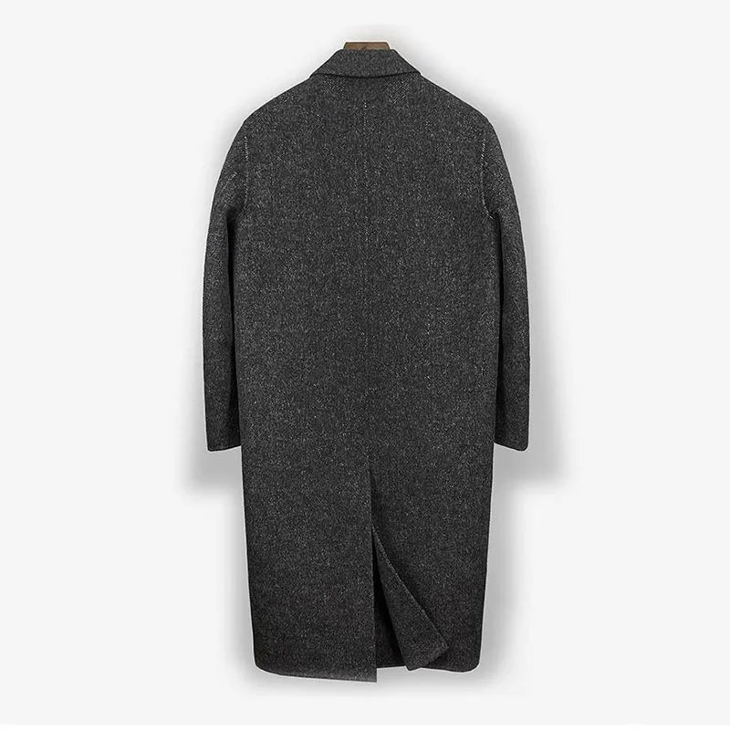 Autumn Winter Men's Woolen Coat New Double-sided Suit Business Casual Cashmere