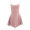 Crew Neck Women Dress With Semi See Through Suspender Sleeveless Dresses for Women