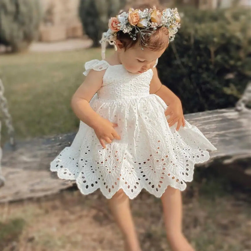 Flower girl dress for Baby Bridesmaid Beach Boho Wedding outfit Summer