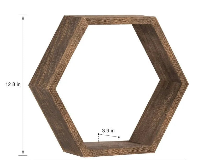 Shelving wall hanging Wooden hexagonal frame living room wall decoration wall hanging frame