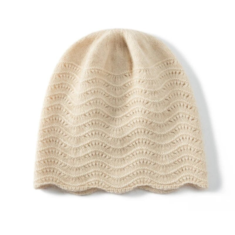 Cashmere Hat for Women Casual Knitted Jacquard Beanies Solid Soft Keep Warm Female Cap