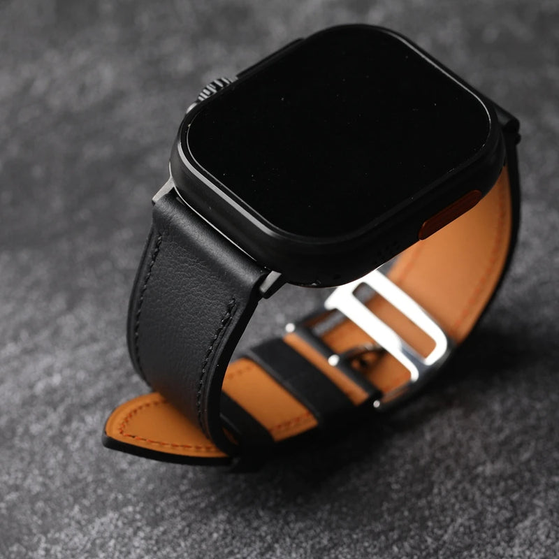 Handmade Head Layer Leather Strap For Apple Watch