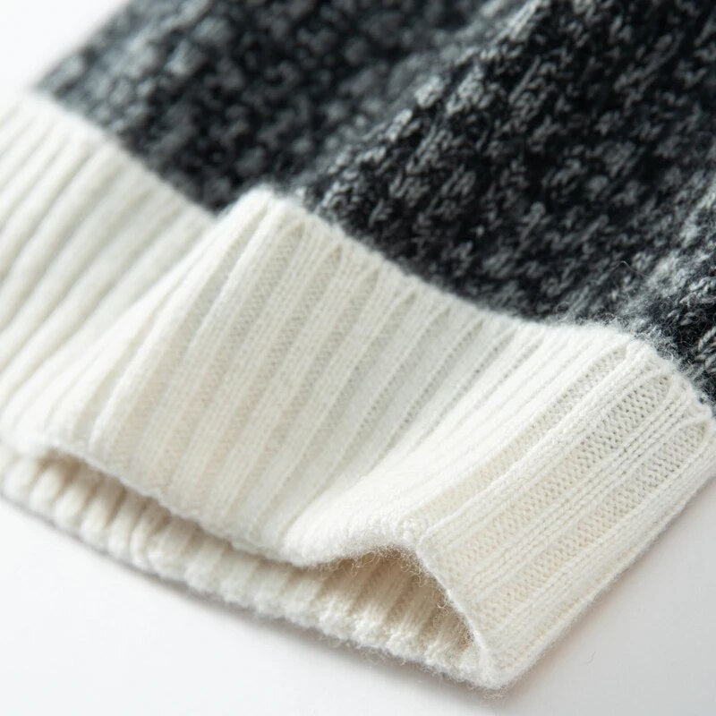 Pure Cashmere Hats for Women Winter Beanie Casual Warmer Comfortable Knitted Cap Patchwork Female Bonnets