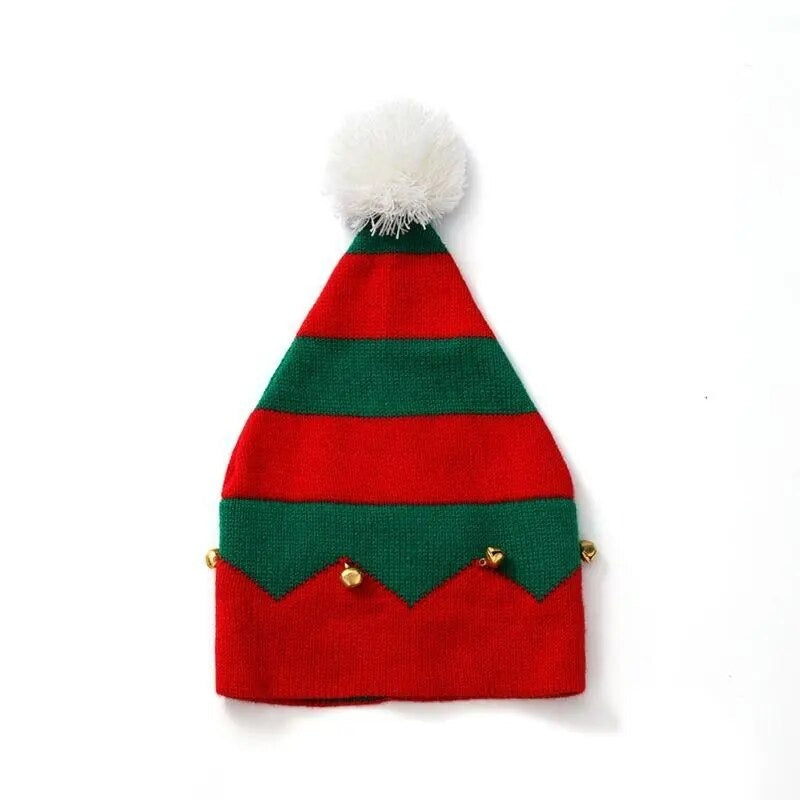 Kids Children Baby Xmas Beanie Knitted Skull Cap Jingle Bells Christmas Hat