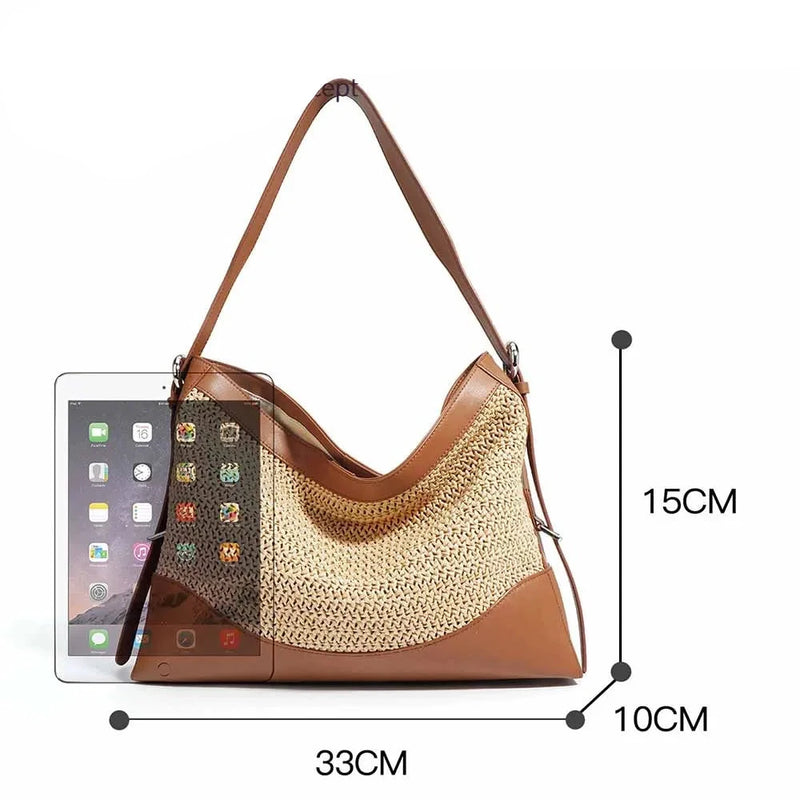 Beach Tote Woman Bag Handmade Bags Casual Vacation Shoulder Handbag and Purses Knited