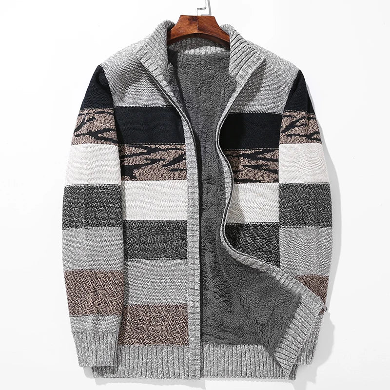 Winter Sweaters Cashmere Cardigans Men Coat Thicken Warm Cardigan