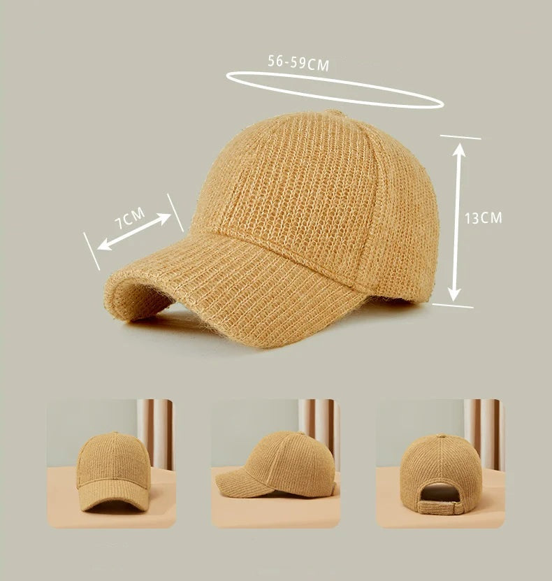 Adult Winter Baseball Cap Warm Knitted Hats Dad Outdoors Warm Sport Hat Snapback Caps