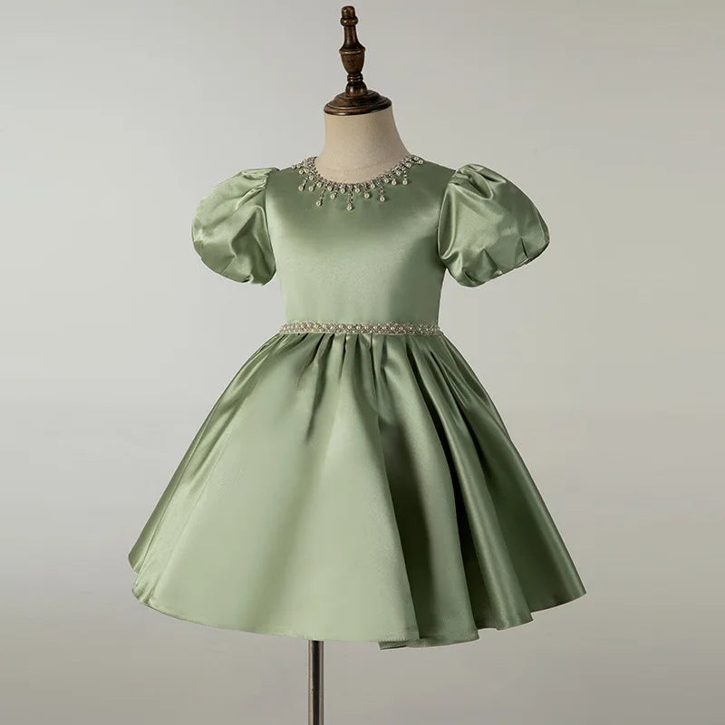 Dress Girls Children Spring Green Princess Dress Children Clothing