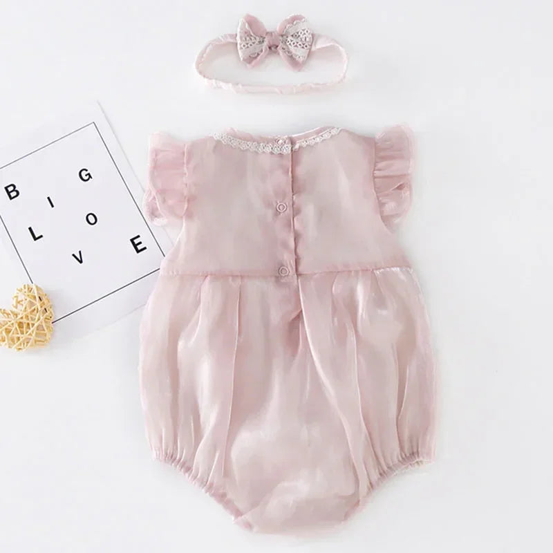 Summer Baby Girl Sleeveless Lace Rompers Kids Baby Girl Jumpsuit Kids Baby Girl