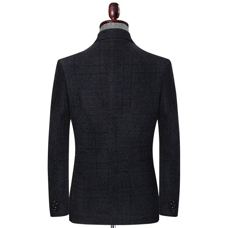 Autumn Winter Thick Blazer Jacket Outwear Smart Young Men Suit