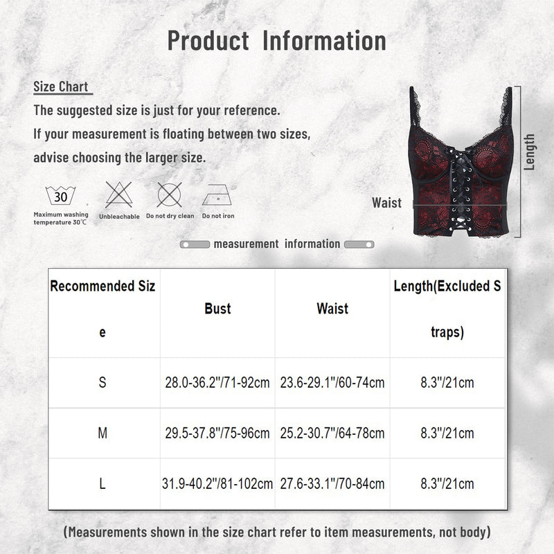 Womens Gothic Floral Lace Patchwork Camisole Tanks Hollow Out Lace-up Crop Top Adjustable Straps Sleeveless Slim Fit Vest Tops