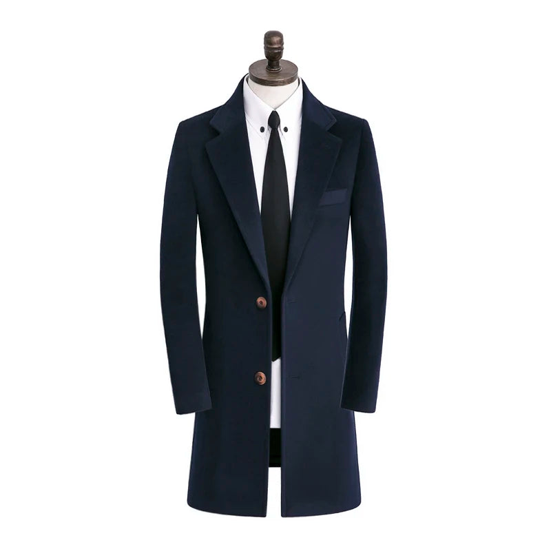 Winter Double Sided Wool Overcoat Men Long Style Coat