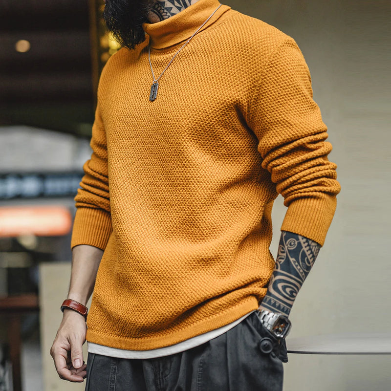 Turtleneck Knitted Sweater Base Layer Pullover Warm Inner Wear for Men's Autumn and Winter Tops