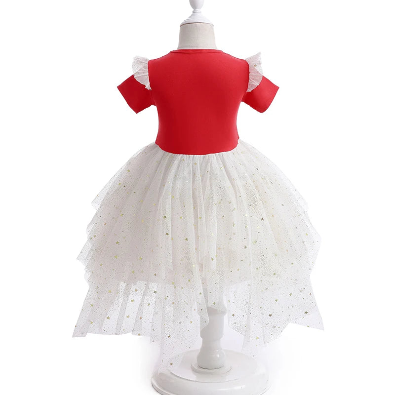 Dress For Girl Children Princess Dresses Girls Clothes Birthday Wedding Gown Short Sleeve