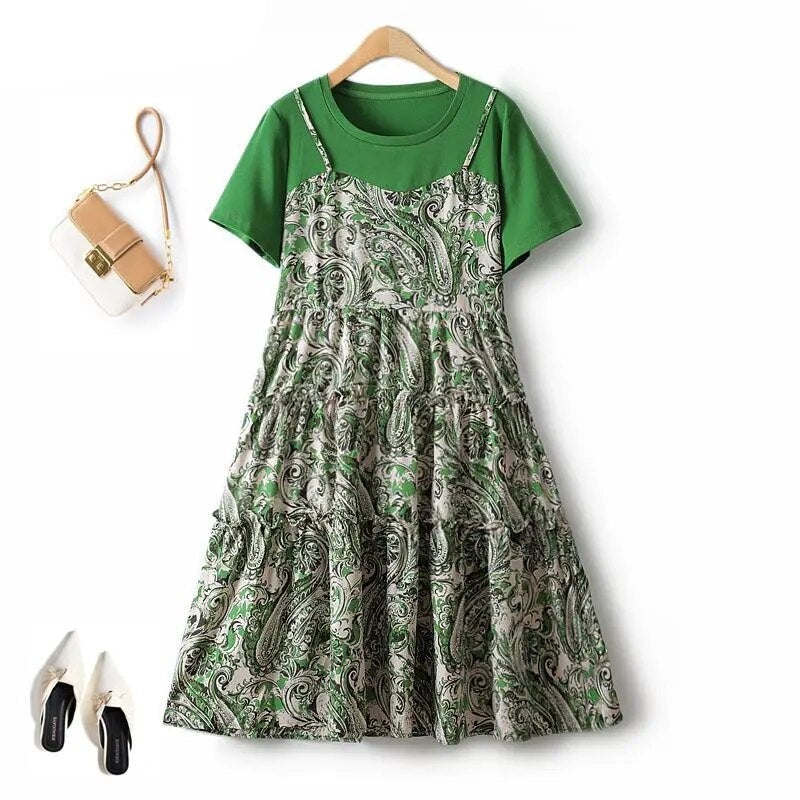 Romantic Elegant Dresses For Women Pleated Chiffon Floral Dress