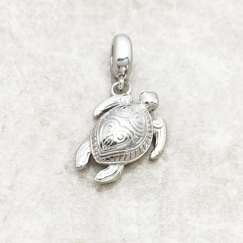 Dangle Charm Pendant Tortoise Jewelry Wisdom And Eternal Life Gift In 925 Sterling Silver