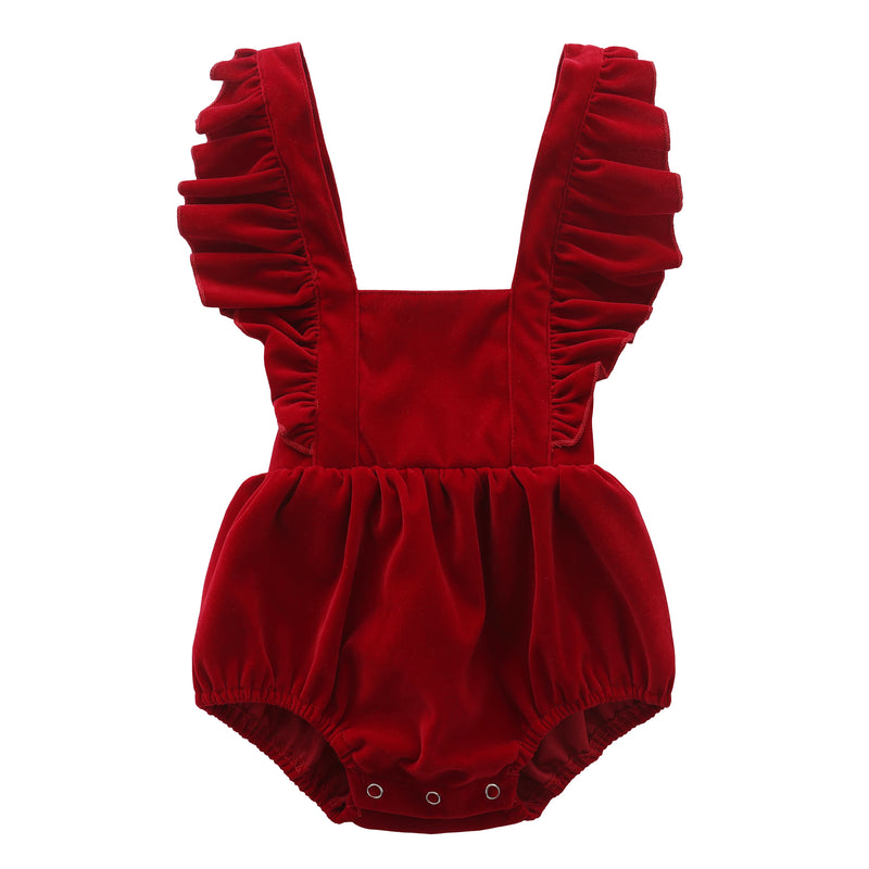 Xmas Baby Girls Infant Baby Romper Warm Jumpsuit for Toddler Girls One-Piece