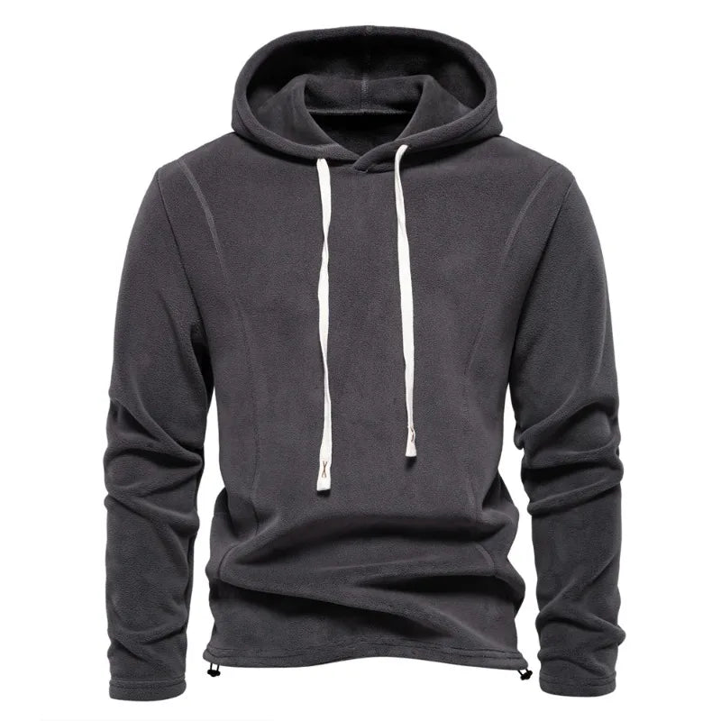 Autumn Men Polar Fleece Pullover Hoodies Loose Sweatshirts Hooded Casual Sweatshirts