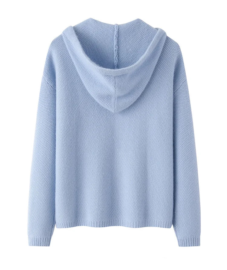 Cashmere women's sweater thickened loose hooded sweater