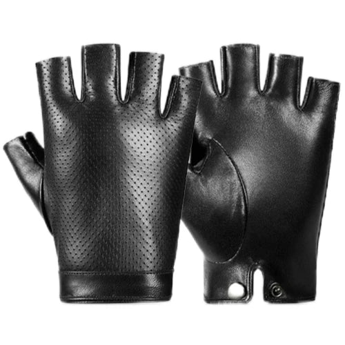 Men Half Finger Driving Gloves for Fitness Breathable Leather Gloves Fingerless Driver Sports Motorcycle