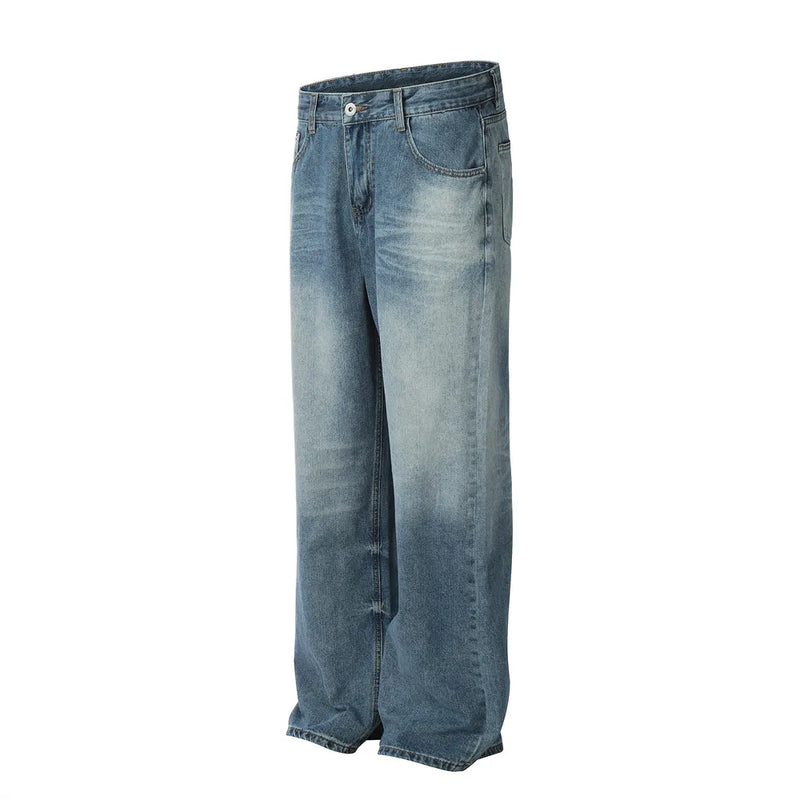 Denim Pants Men Basic Loose Straight-leg Jeans Men Trousers