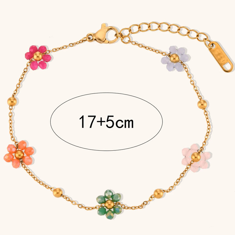 Sweet handmade petals small flowers Necklaces for women one piece premium stainless steel jewelry