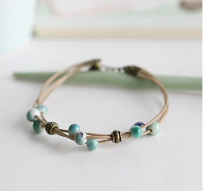 Delicate Hand-Woven Ceramic Beads Bracelet Originality Bracelet