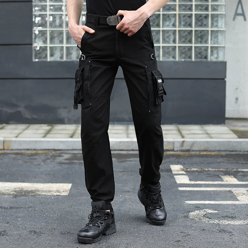 Men's Cargo Pants Military Multi Pocket Overalls Resistant Cotton Casual Pant Men Clothing Straight Trousers