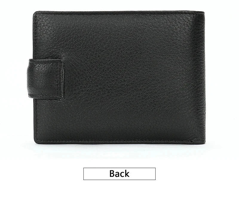 Soft Genuine Leather Short Wallet RFID Blocking Credit Card Holder Coin Purse Business Clutch Wallet