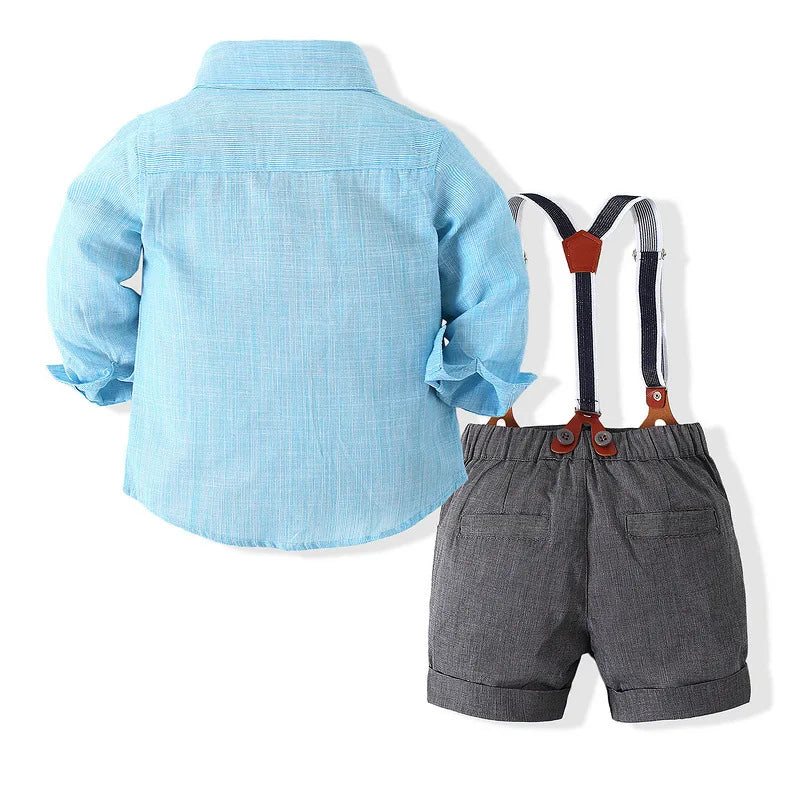 Spring Summer Baby Clothes Gentleman T-shirt Shorts Toddler Boy Clothing Outfits