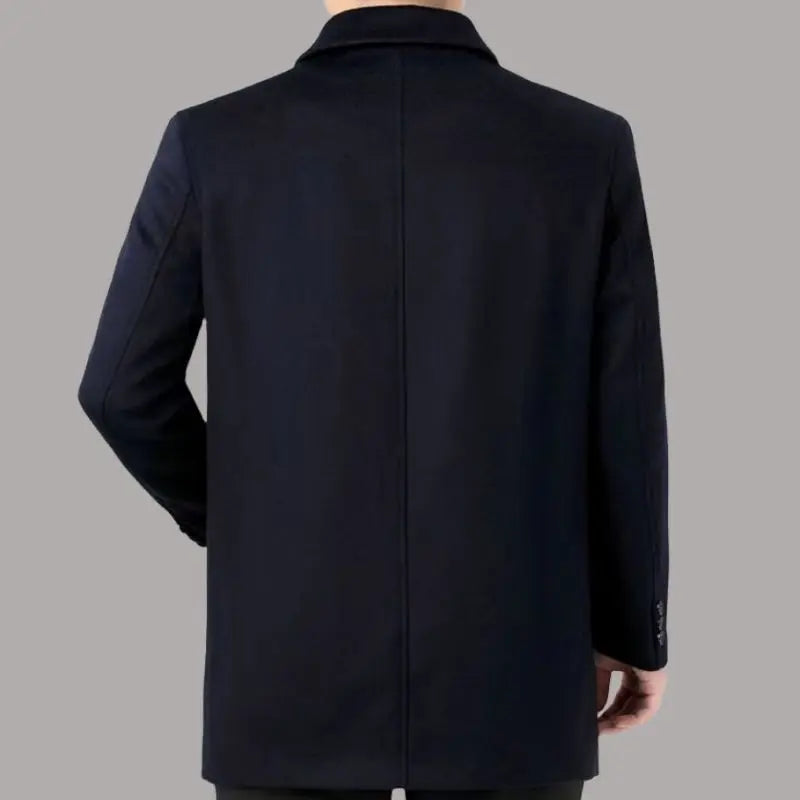 Autumn and Winter Wool Coat Business Wear Men's Handsome Lapel Medium Length Coat Top