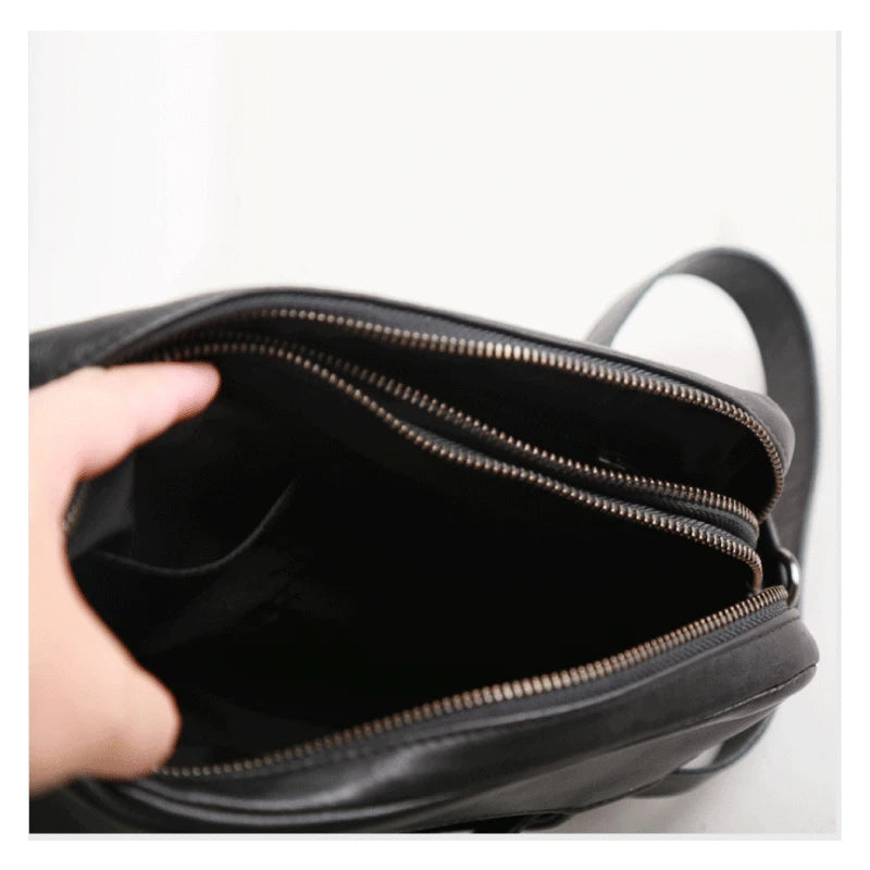 Men Satchels Leather Top Casual Male Storage Messenger Shoulder Bag Small Crossbody Pack Hand Bags