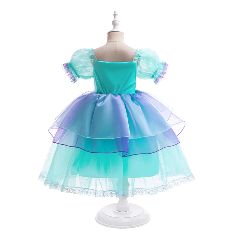 Mermaid Girls Dress Costume Children Fluffy Tulle Birthday Princess Dress Mermaids Shell Wedding