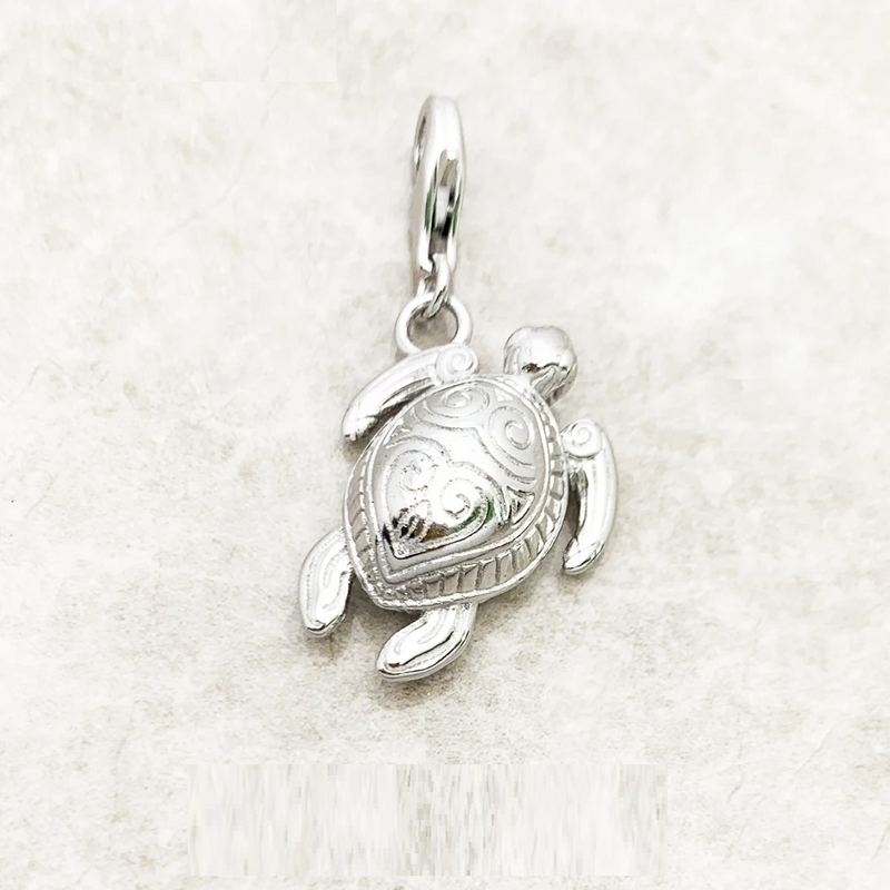 Dangle Charm Pendant Tortoise Jewelry Wisdom And Eternal Life Gift In 925 Sterling Silver