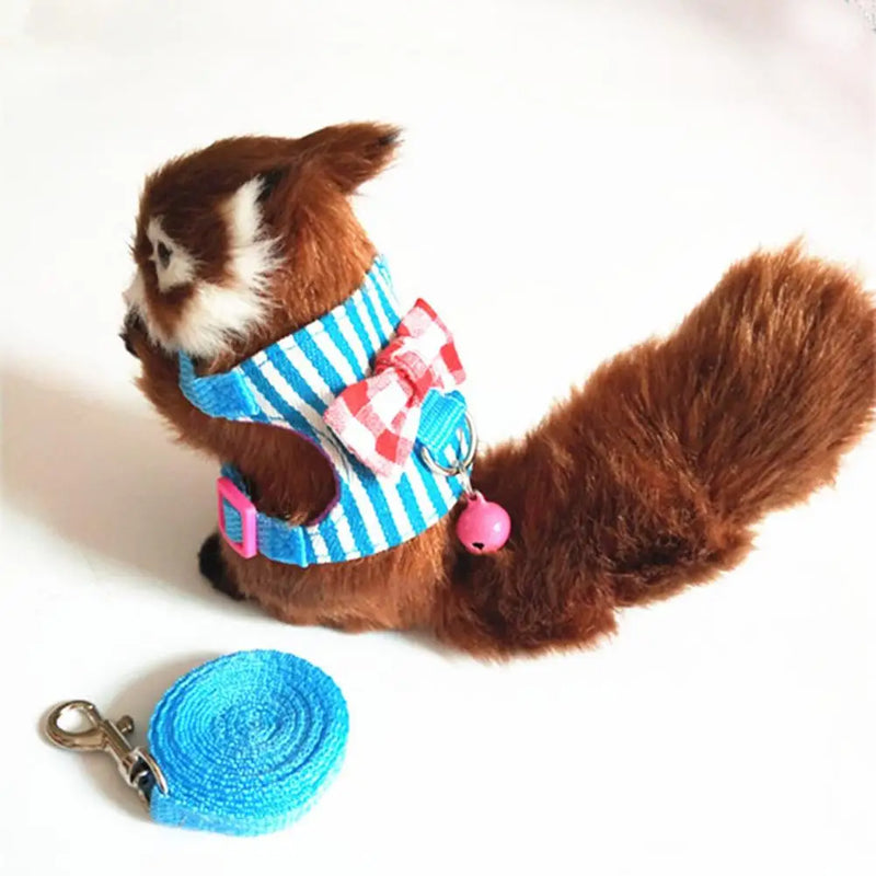 Hamster Small Pet Harness Rabbit Bowtie Striped Rope baby ferrets pet rats Bowknot Chest Strap