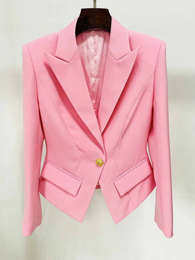 Women's Slim Fitting Single Button Lapel Blazer