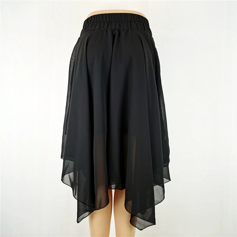 Gothic Skirts Women Summer Black Female Punk Skirt