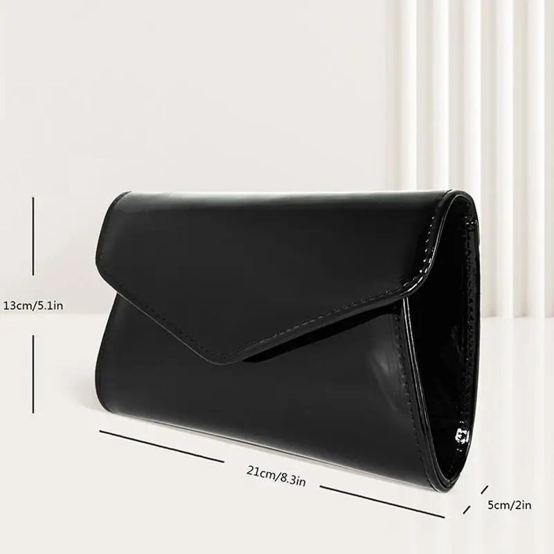 Smooth Envelope Clutch Handbag Women Evening Party Flip Bags Metal Chain Crossbody Shoulder