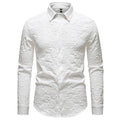 Embossed Fabric Design Men's Shirt Spring Casual Solid Shirts